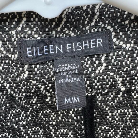 Eileen Fisher size M Recycled Cotton Blend Jacquard Flight Blazer Jacket - Picture 4 of 12